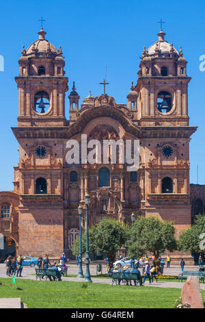 Kirche von Compania de Jesus in der Plaza de Armas in Cusco, Peru Stockfoto