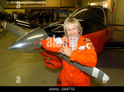 Polly Vacher - Runde Weltreise Stockfoto