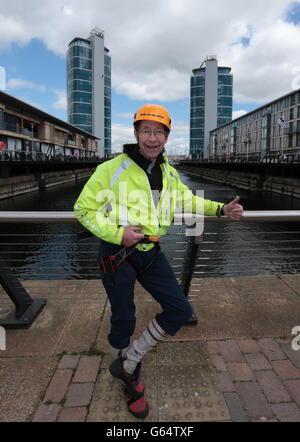 Bürgermeister von Medway Abseilstellen in Chatham Quays Stockfoto