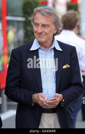 Ferrari-Präsident Luca Cordero di Montezemolo auf dem Circuit de Catalunya, Barcelona. Stockfoto