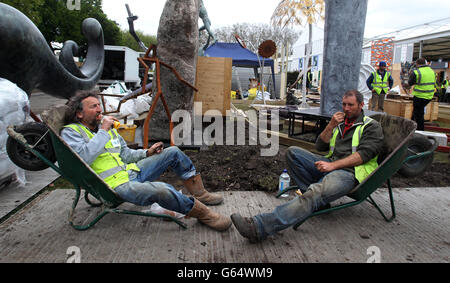 RHS Chelsea Flower Show Vorbereitungen Stockfoto