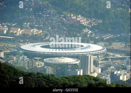 Fußball - International freundlich - Brasilien gegen England - Rio De Janeiro Aussicht. Blick auf das Maracana-Stadion in Rio de Janeiro, Brasilien. Stockfoto