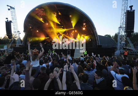 Forbidden Fruits Festival 2013 - Dublin. Das Publikum beim Forbidden Fruits Festival 2013 auf dem Gelände des Royal Hospital in Kilmainham, Dublin. Stockfoto