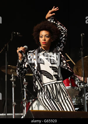 Solange Knowles beim Field Day Festival im Victoria Park im Osten Londons. Stockfoto