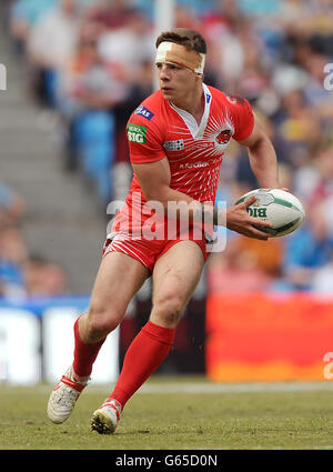 Rugby League - Super League Magic Weekend - Tag zwei - Salford City gegen Widness Vikings - Etihad Stadium. Theo Fages, Stadt Salford Stockfoto