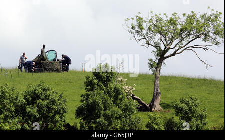 Sicherheit in Feldern in der Nähe des Lough Erne Resorts in der Grafschaft Fermanagh der Veranstaltungsort für den G8 Gipfel in den nächsten Wochen. Stockfoto