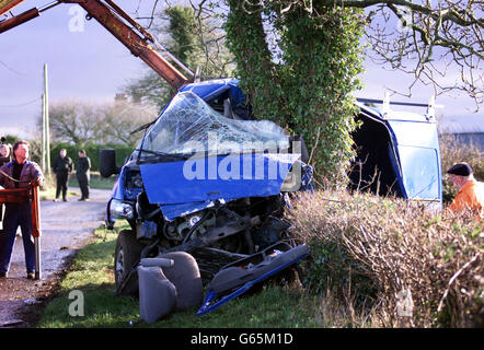 Grafschaft Antrim Verkehrsunfall Stockfoto