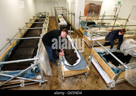 Bronzezeit lange Boote Naturschutzprojekt Stockfoto