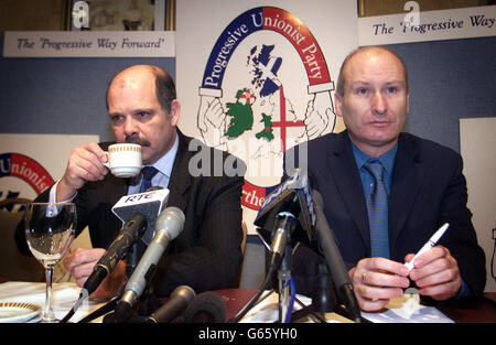 David Ervine mit Billy Hutchinson Stockfoto