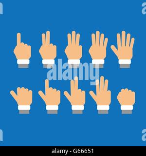 Satz von Fingern mit Nummern Stock Vektor