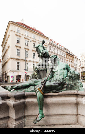 Donner-Brunnen oder Hommage Brunnen, Neuer Markt-Quadrat, Innenstadt, Wien, Austria, Europe Stockfoto