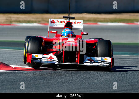 Fernando Alonso, SPA, Ferrari F2012, Formel-1-Test-Sitzungen, Februar 2012, Barcelona, Spanien, Europa Stockfoto