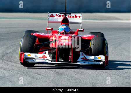 Fernando Alonso, SPA, Ferrari F2012, Formel-1-Test-Sitzungen, Februar 2012, Barcelona, Spanien, Europa Stockfoto