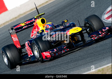 Mark Webber, AUS, Red Bull Racing Renault tb8, Formel-1-Test-Sitzungen, Februar 2012, Barcelona, Spanien, Europa Stockfoto