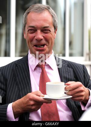 Der UKIP Farage kehrt nach Schottland zurück. Stockfoto