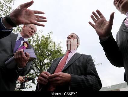 Der UKIP Farage kehrt nach Schottland zurück. Stockfoto