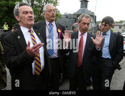 Der UKIP Farage kehrt nach Schottland zurück. Stockfoto