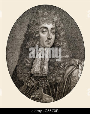 George Villiers, 2. Duke of Buckingham, 20. Baron de Ros von Helmsley, 1628-1687, ein englischer Staatsmann und Dichter Stockfoto