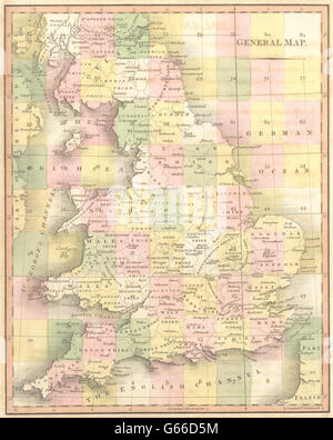 Vereinigtes Königreich: England & Wales-General-Index-Karte. CARY, 1794 Stockfoto