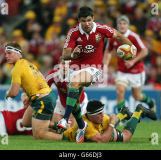 Rugby Union - 2013 British and Irish Lions Tour - erster Test - Australien gegen British and Irish Lions - Suncorp Stadium. Der britische und der irische Lions Mike Phillips bricht beim ersten Testspiel im Suncorp Stadium in Brisbane aus. Stockfoto