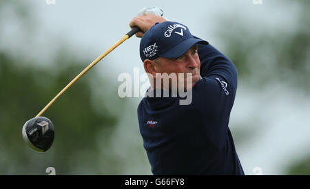 Der Däne Thomas Bjorn am zweiten Tag der Irish Open im Carlton House Golf Club, Co. Kildare, Republik Irland. Stockfoto