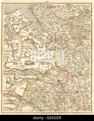 MERSEYSIDE NE WALES CHESHIRE N SHROPS:Liverpool Warrington Chester.CARY 1794 Karte Stockfoto