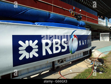 RBS Italien Extras 7. Stadionverkleiden im Stadio Flaminio, Rom, vor der RBS 6 Nations-Fixierung zwischen Italien und Wales Stockfoto