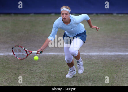 Tennis - AEGON Classic 2013 - Tag sechs - Edgbaston Priory Club. Die Deutsche Sabine Lisicki während ihres Viertelfinalmatches gegen die US-Amerikanerin Alison Riske beim AEGON Classic im Edgbaston Priory, Birmingham. Stockfoto