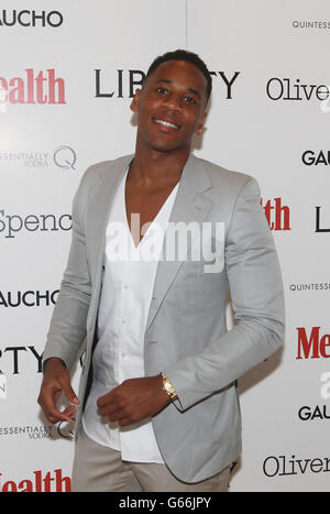 Reggie Yates kommt auf der Oliver Spencer/Mens Health Party im Zentrum von London im Rahmen der London Collections: Men Fashion Week an. Stockfoto