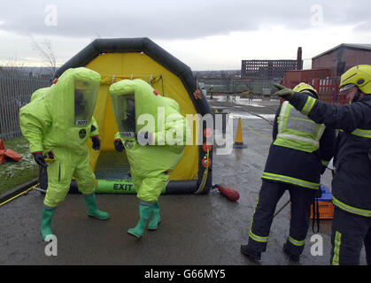 Chemische Fabrik-Feuer Stockfoto
