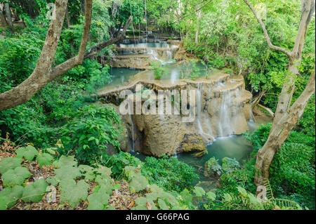 Wasserfall Wald Huay Mae Kamin Nationalpark, Kanchanaburi, Thailand Stockfoto