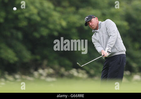 Der dänische Thomas Bjorn am ersten Tag der Irish Open im Carlton House Golf Club, Co. Kildare, Republik Irland. Stockfoto