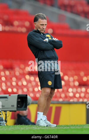 Fußball - Barclays Under 21 Premier League - Finale - Manchester United gegen Tottenham Hotspur - Old Trafford. Trainer von Manchester United, Warren Joyce. Stockfoto