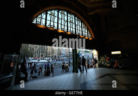 Flinders Street Station, Melbourne in Australien. Stockfoto