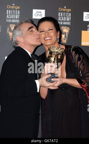 ORANGE BAFTAS Scorsese & Zeta-Jones Stockfoto