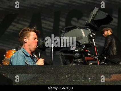 Ricky Wilson von den Kaiser Chiefs präsentiert im Barclaycard den British Summer Time Hyde Park im Zentrum von London. Stockfoto