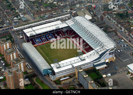 Eine Luftaufnahme des Boleyn Ground von West Ham im Upton Park im Osten Londons. Stockfoto