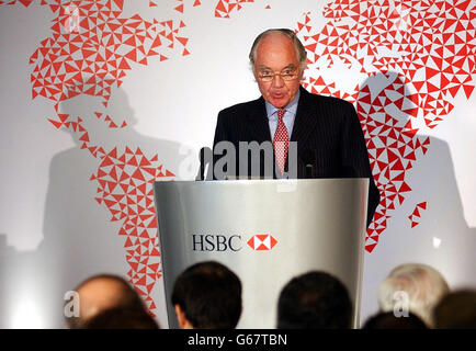 Sir John Bond - HSBC Gewinne Stockfoto