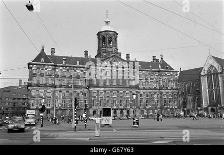 Königspalast Amsterdam. Der Königspalast, der Dam Palast in Amsterdam. Stockfoto