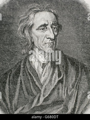 John Locke (1632-1704). Englischer Philosoph. Kupferstich, 1881. Stockfoto