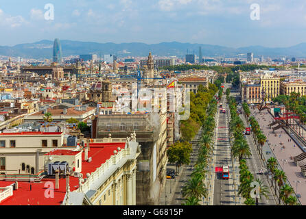 Passeig de Colom in Barcelona, Katalonien, Spanien Stockfoto