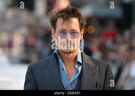 The Lone Ranger Premiere - London. Johnny Depp bei der britischen Premiere von The Lone Ranger im Londoner Kino Odeon West End. Stockfoto