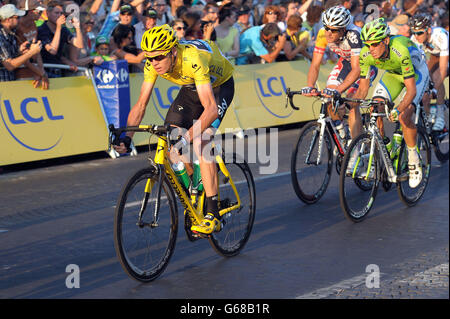 Team Sky's Chris Froome aus Großbritannien bei der letzten Etappe der Tour de France in Paris, Frankreich. Stockfoto