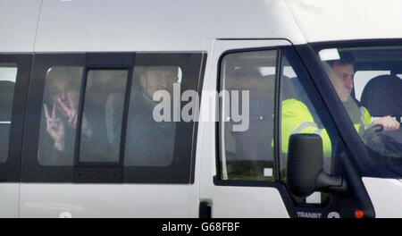 Proteste bei RAF Fairford Stockfoto