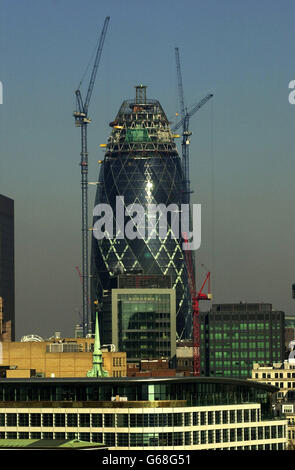 Swiss Re Gebäude Stockfoto