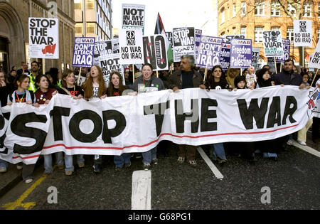 Anti-Irak-Krieg-Demo Stockfoto