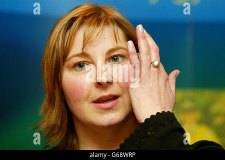 Karen Fallows - Pressekonferenz Stockfoto