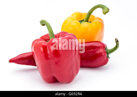 Frische Paprika isoliert auf weißem Hintergrund Stockfoto