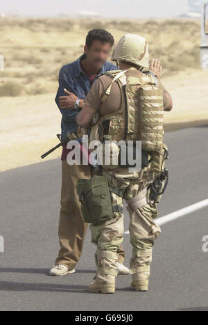 US-Soldat mit irakischen. Stockfoto