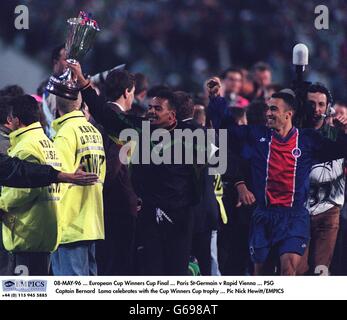 Fußball.  European Cup Winners Cup-Finale... Paris Saint-Germain V SK Rapid Wien in Brüssel Stockfoto